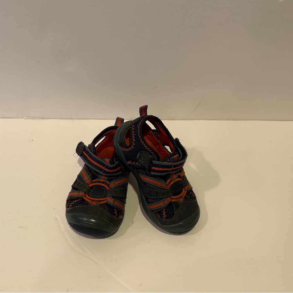 Stride Rite Black and Orange Kids' Sandals